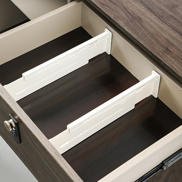 일상포인트 강력고정 길이조절 서랍 칸막이, 3개, 화이트