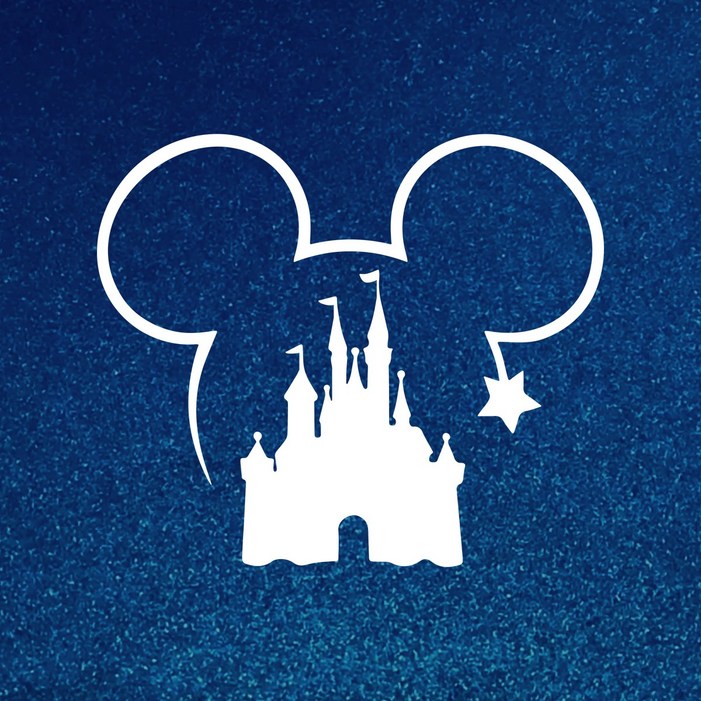 DISNEY 디즈니 튜닝 자동차스티커 카라반꾸미기 데칼스티커 . 반려동물 차량 안전 스티커, 1개, 화이트 01