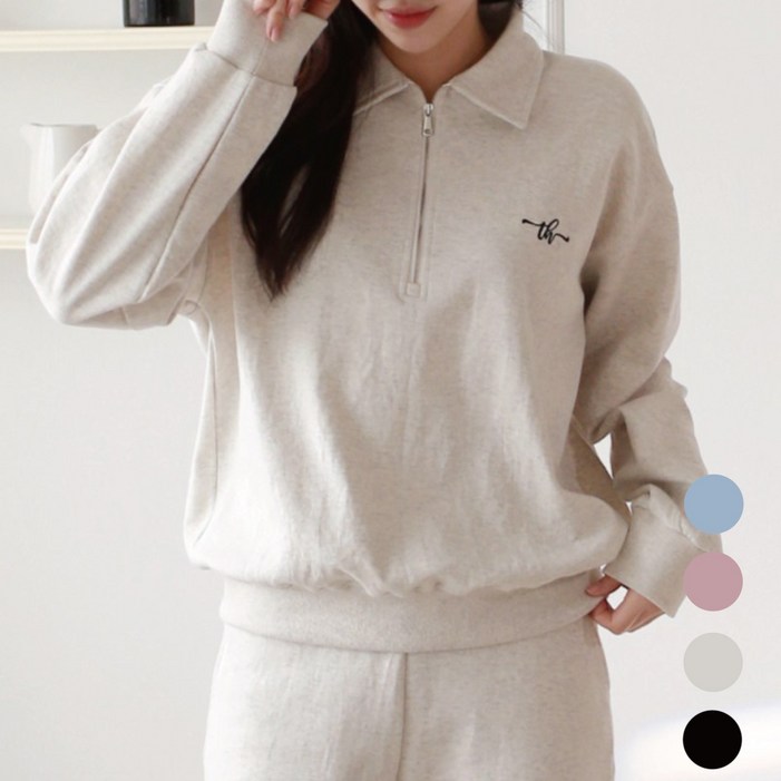 더험프 카라 여성 반집업 맨투맨