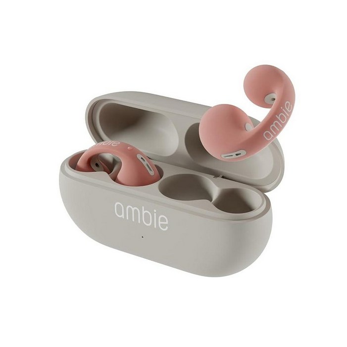Ambie Sound earcuffs, AMTW02, 편안함을 위한 오픈 이어 무선 이어폰, 스포츠, 달리기 및 운동을 블루투스 5.3 이어버드  6시간 플레이 클립온 커프