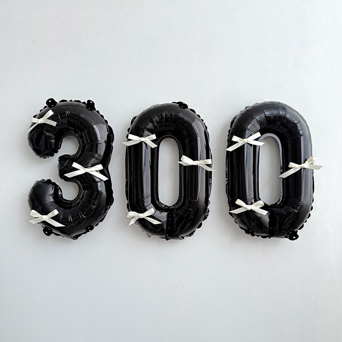 파티몬 블랙 숫자 풍선 발레코어 리본 셀프 백일 촬영 소품 용품