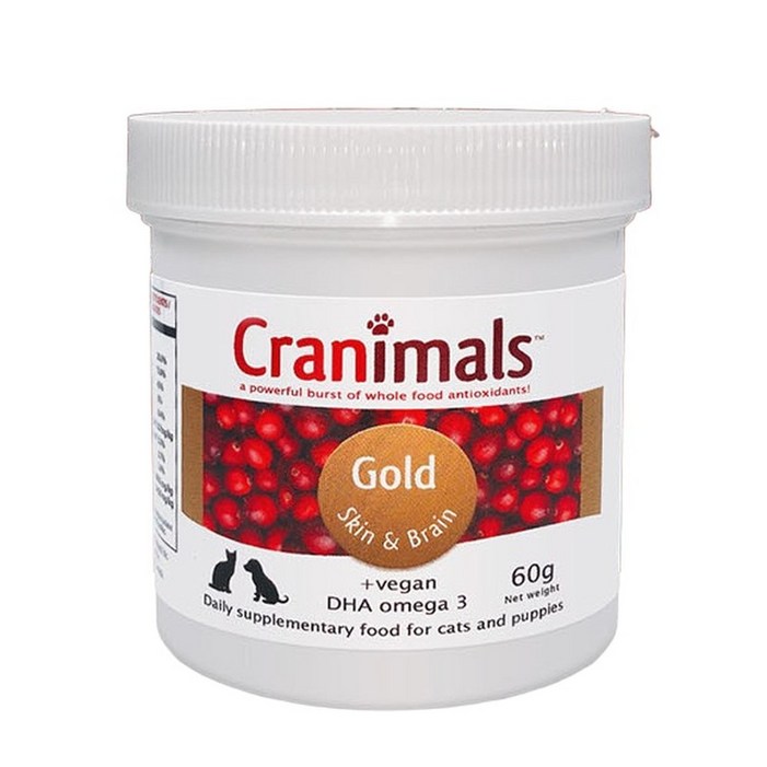 크래니멀 크랜베리 강아지 고양이 영양제 골드 눈눈물피부요로성장, 60g, 1개