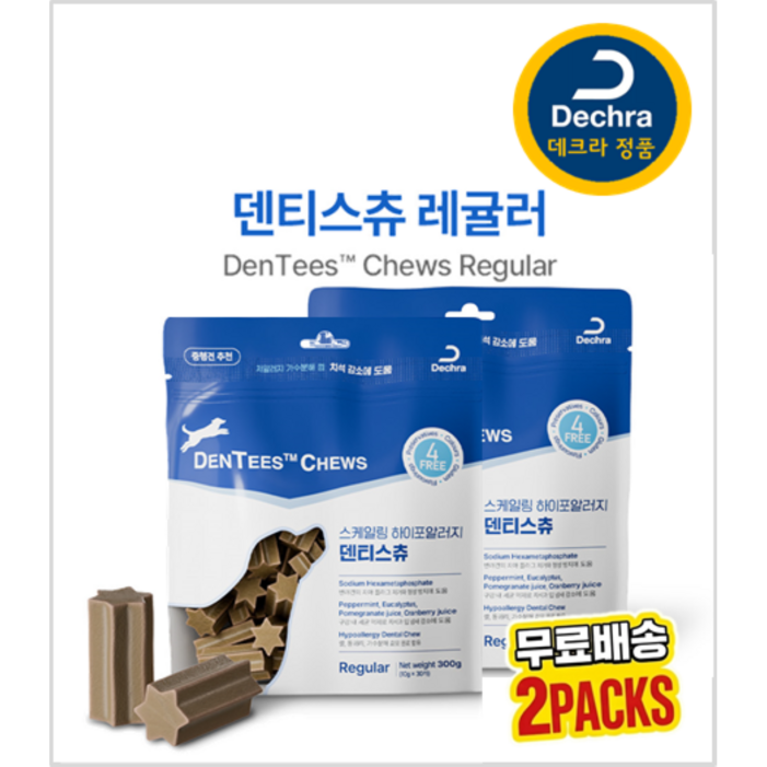 데크라 덴티스츄 레귤러  2개 10g60개