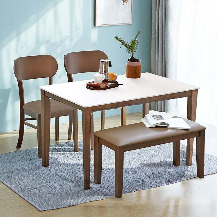 베스트리빙 루마니아 포세린 12T통세라믹 버터 12001400 4인용 식탁 테이블세트의자4개의자2개벤치의자 4colors