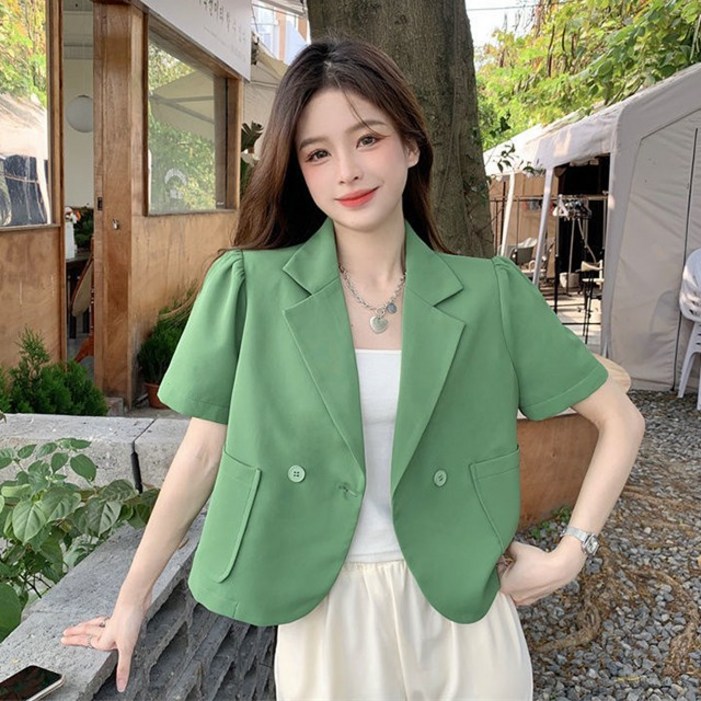 반팔 숏 크롭 자켓 이튼숏F587