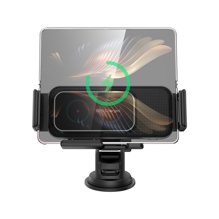 노존 갤럭시 Z폴드 핸드폰 차량용 15W 고속 무선 충전기 거치대 자동회전 송풍구대쉬보드