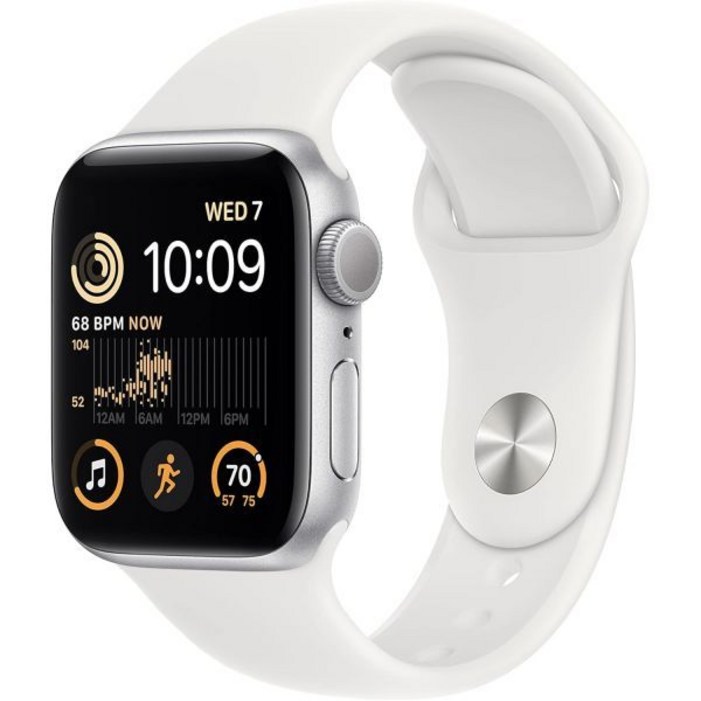 Apple Watch SE2세대GPS  셀룰러, 40mm  흰색 스포츠 밴드가 있는 실버 알루미늄 케이스, SM갱신