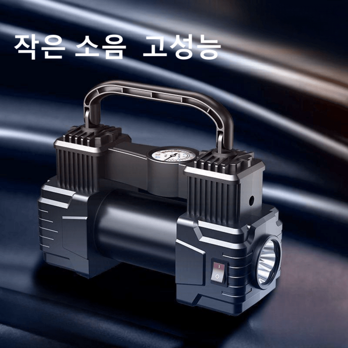 휴대용 차량용 공기주입기 대용량 자동차 타이어 자동 에어펌프, 기계식 시계Led 조명, 1개