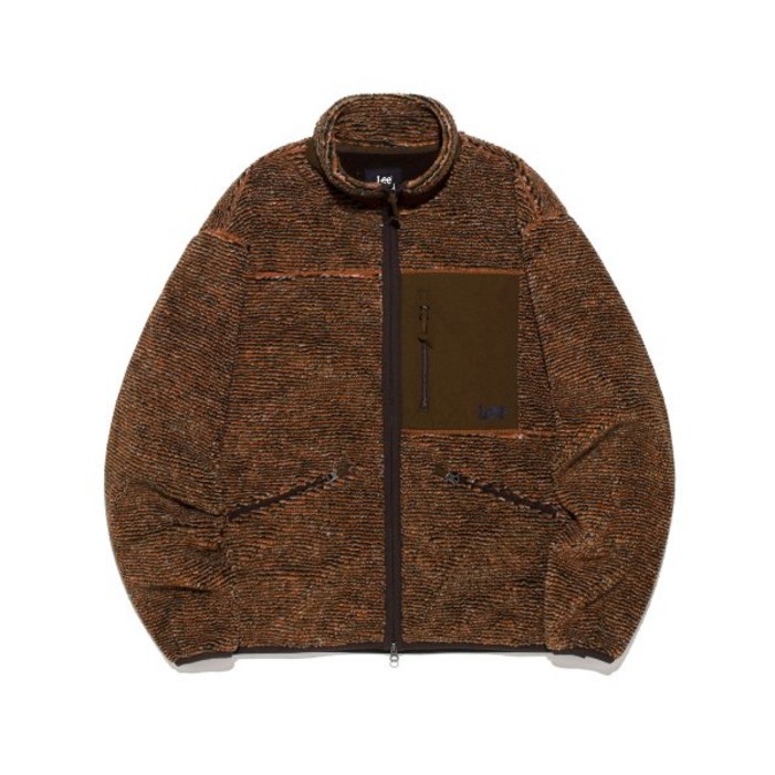 LEE 플리스 하이넥 집업 자켓 브라운