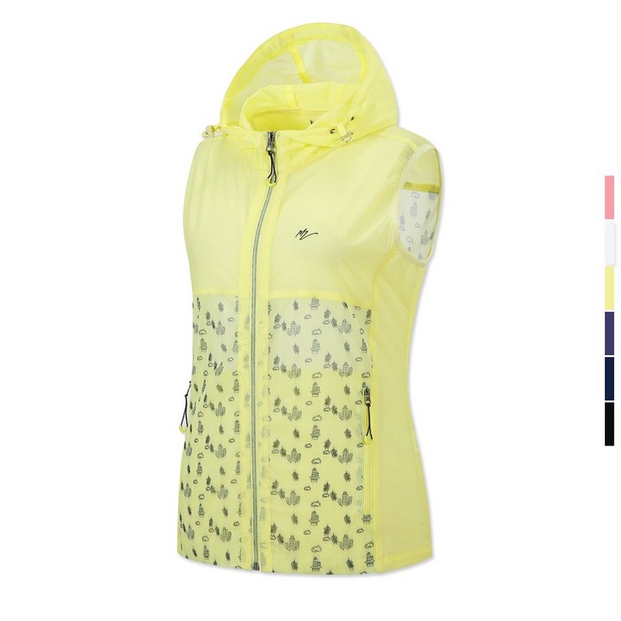 한여름까지 시원하게 여성 초경량 후드 메쉬 바람막이 조끼 95110 골프 등산 아웃도어 빅사이즈 MBVW408