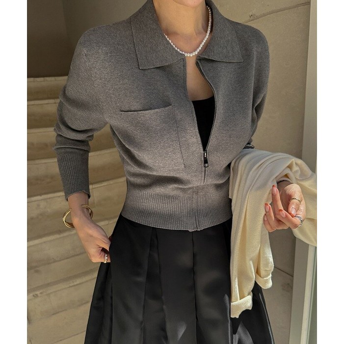 다바걸 DB made  더 니트 샌트블루종집업니트