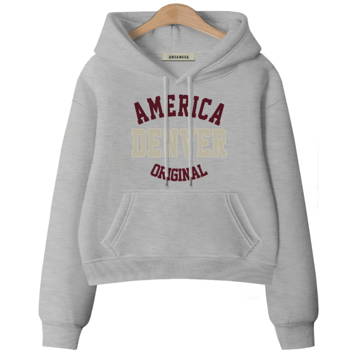 ANSANGSA 댄버A 여성 semi크롭 루즈핏 후드 스웨트셔츠