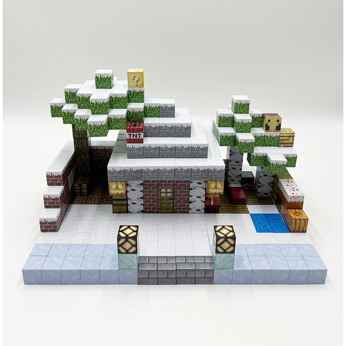 키디즘 마크 자석블럭 큐브 눈쌓인 집 448피스 어린이 쌓기놀이 장난감, 1개, 단일상품