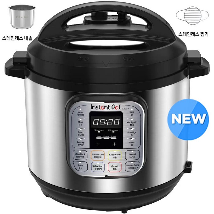 코스트코 24년 NEW 인스턴트 팟 듀오 이지 5.7L  터치한번 요리완성 삼계탕 25분 스테인레스내솥, 찜기 부모님선물  인스턴트팟 멀티 쿠커 듀오 고메 5.7L