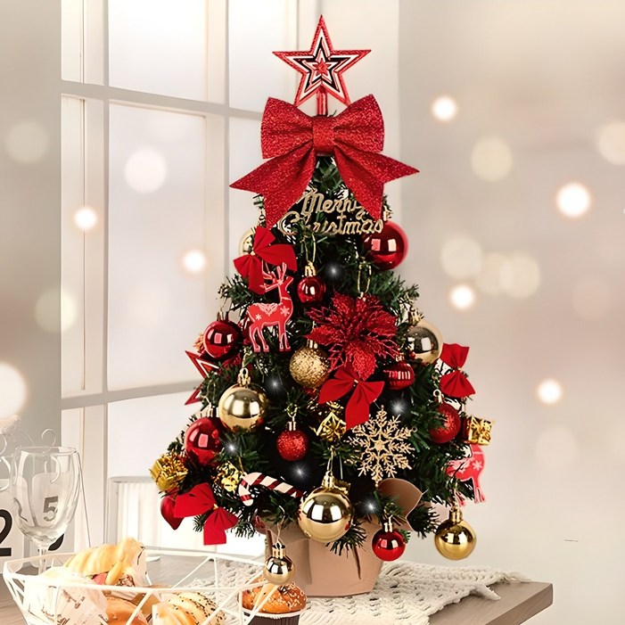 투데이리빙 24종 풀세트 LED 크리스마스 트리 + 장식 오너먼트 + 미니 전구 데코 장식품 만들기 이벤트 소품