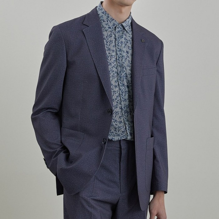 인디안 26년 여름 최저가 고급 폴리원단 솔리드 프린트 콤비 캐주얼자켓 MIKFU5M4206BC