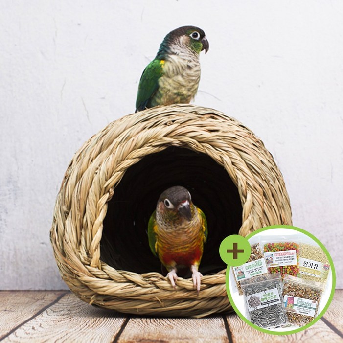 소동물 보금자리S토끼 기니피그 천연 짚둥지 새둥지