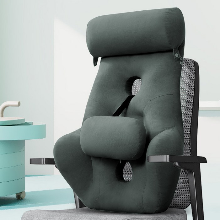 Pogeuni 사무실 사무용 바른자세 허리 쿠션 조절가능한 고급형 대형 의자 등받이 쿠션