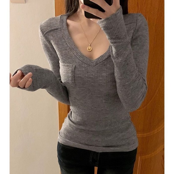 COSYEVNO 여성용 스웨터 가을 라운드 니트 빈티지 패션 루즈핏 심플 숏 캐주얼 슬림 상의 CXJnd09