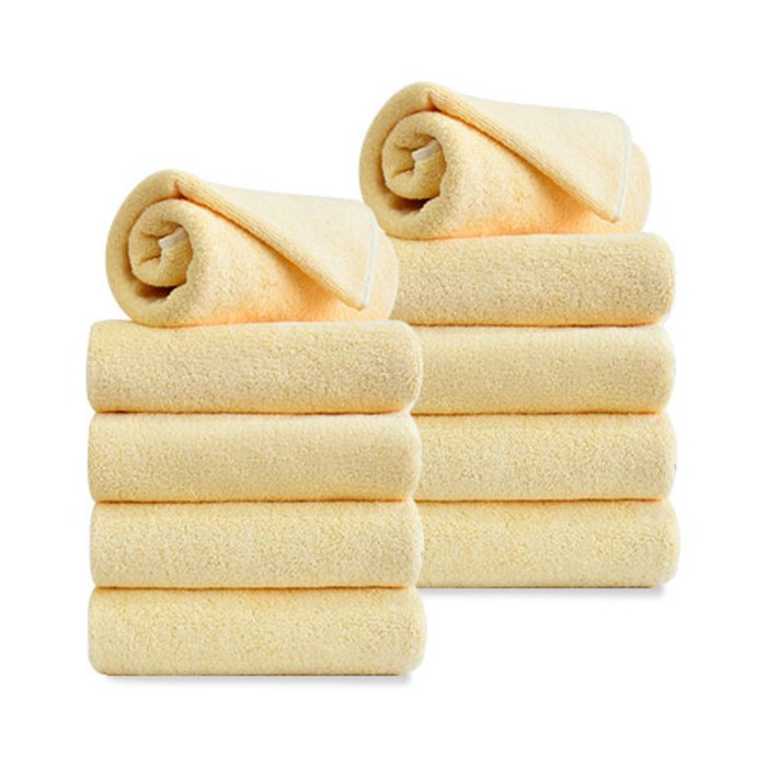 코튼앨리 호텔 수건 150g 코마사 세면 타올, 옐로우, 10개 코튼앨리 호텔 수건 150g 코마사 세면 타올, 옐로우, 10개