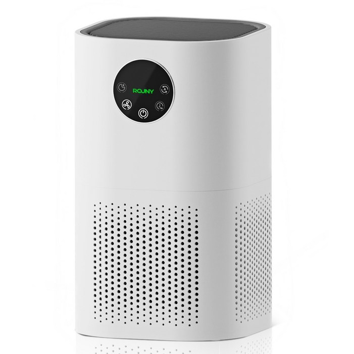 ROUNY 저소음 공기청정기 20에서 50제곱미터 가정용 애완동물 털 관리, 흰색, APT1