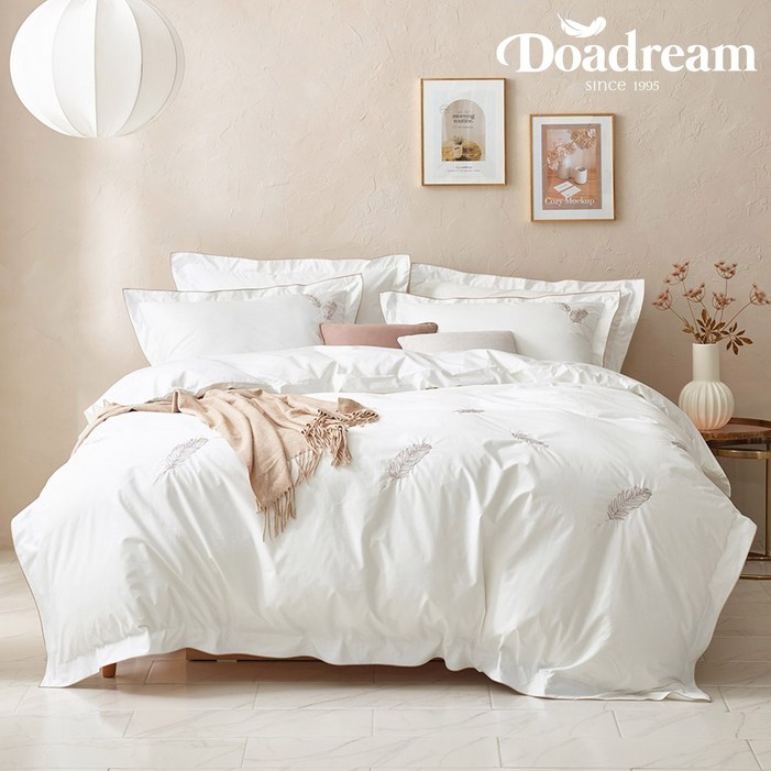 도아드림 호텔식 100수 루미 자수 이불커버(2컬러)