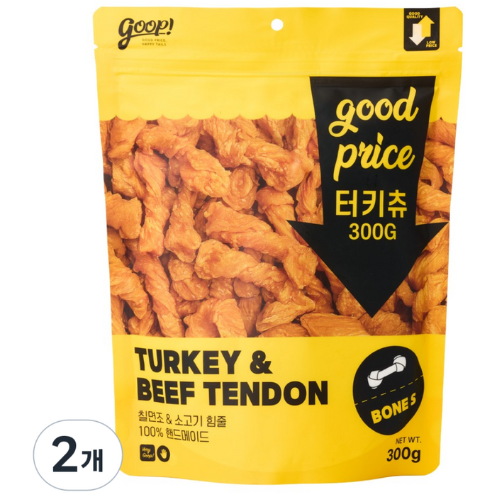 구프 터키츄 강아지간식 육포, 2개, 300g, 본 S