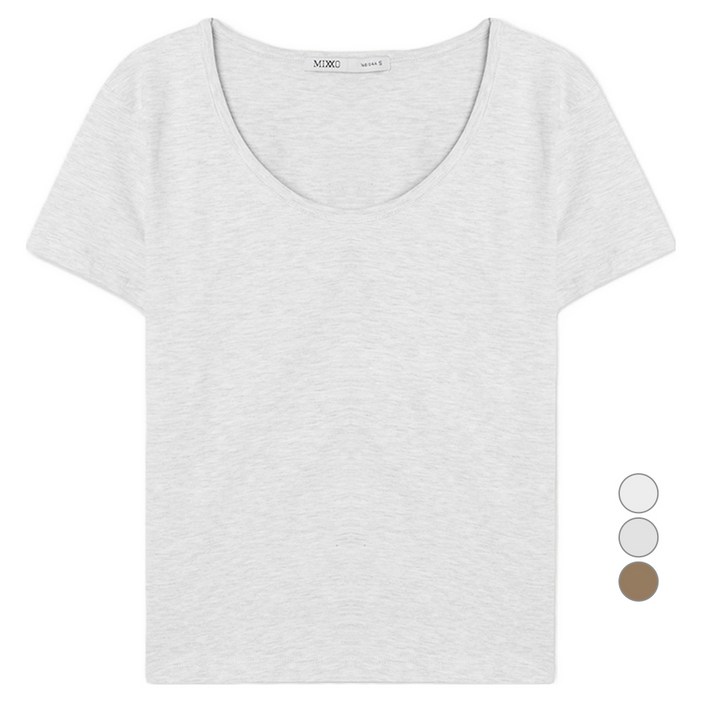 미쏘 여성용 U넥 반팔 티셔츠