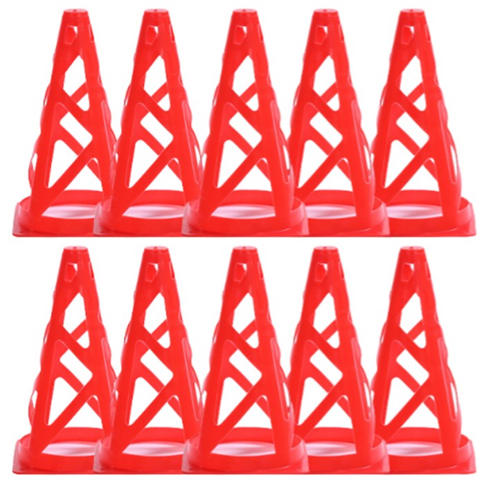 재미존 축구 칼라콘 10p, 레드, 1세트