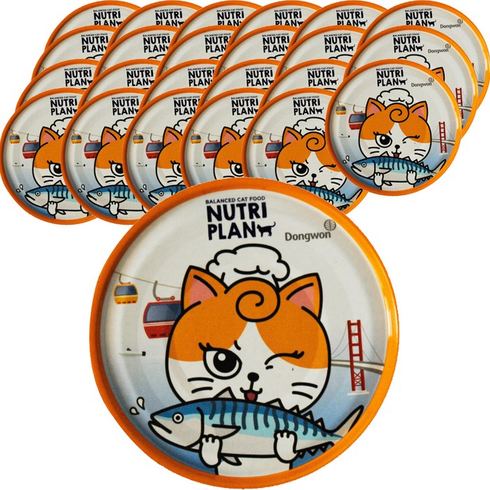뉴트리플랜 고양이 간식캔, 참치 + 고등어 혼합맛, 90g, 24개