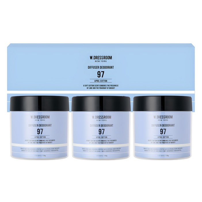 더블유드레스룸 No97 에이프릴 코튼 드레스리빙 디퓨저 탈취제 본품, 110g, 3개 더블유드레스룸 No97 에이프릴 코튼 드레스리빙 디퓨저 탈취제 본품, 110g, 3개