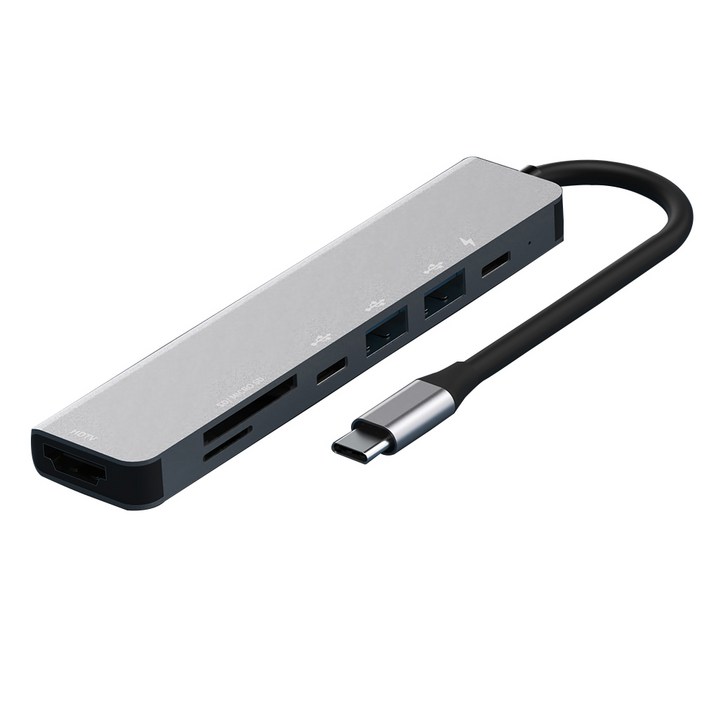 구스페리 7포트 USB 3.0 HDMI C타입 멀티허브 DEX 덱스 미러링, 단일색상, 1개