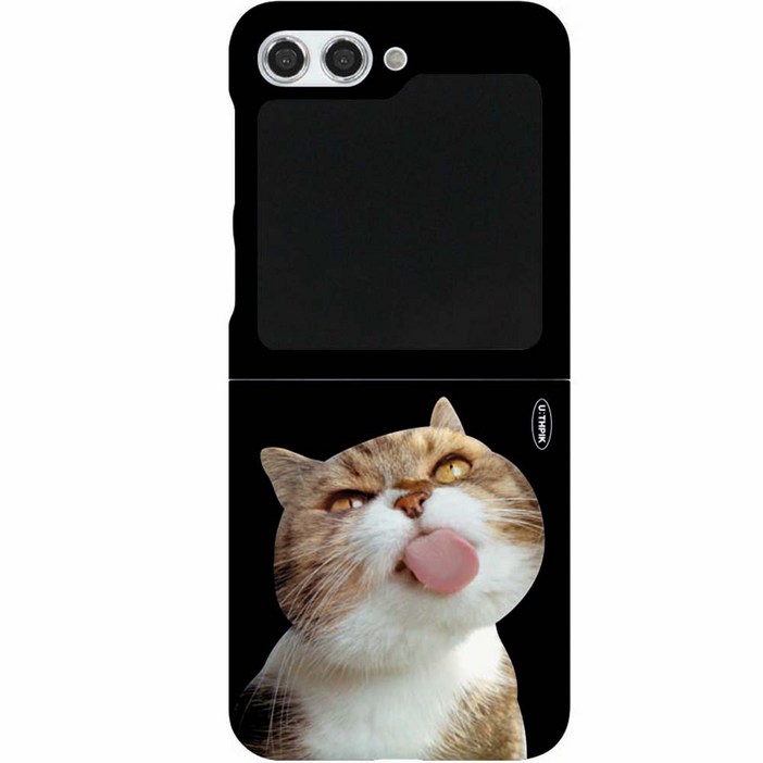 유스픽 디자인 하드 휴대폰 케이스 커플 핥짝 고양이