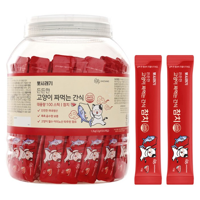 뽀시래기 고양이 든든한 짜먹는 간식 대용량 100p, 참치, 12g, 100개 뽀시래기 고양이 든든한 짜먹는 간식 대용량 100p, 참치, 12g, 100개