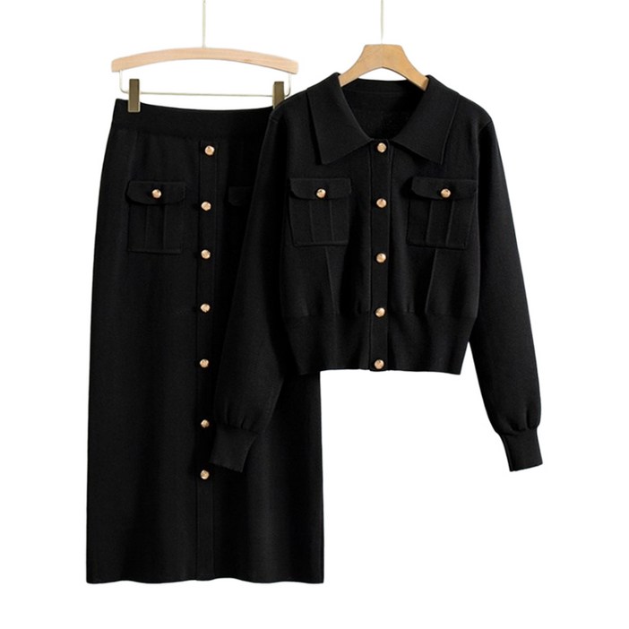 아이엠몽 여성용 로버티 가디건 롱 스커트 투피스 세트