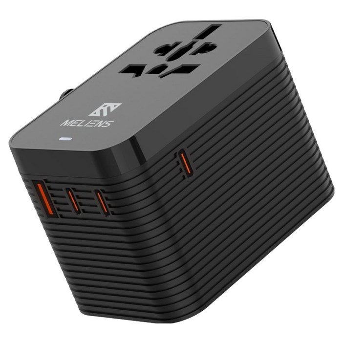 멜리언스 해외 여행용 초고속충전 멀티어댑터 블랙 PD65WM2, 1개