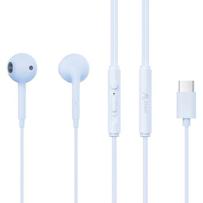 에이투 EF3 고음질 C타입 오픈형 패션 유선이어폰, ATWO EF3, 블루