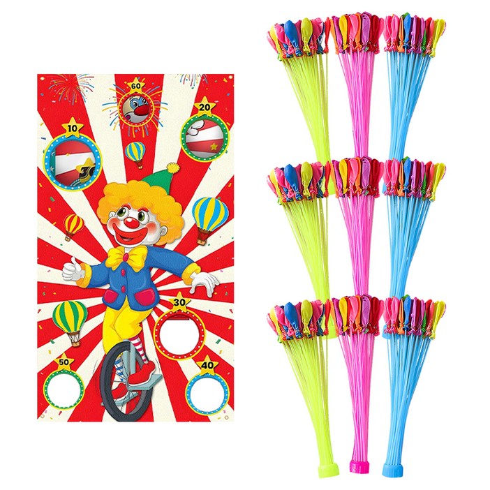 캐보트 물풍선 제조기 333개 다발  타겟배너 랜덤, 혼합색상, 1세트