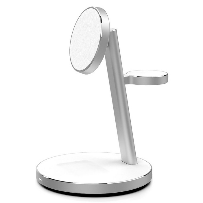 만렙 3in1 맥세이프 아이폰 에어팟 애플워치 고속 무선충전기 3wcc301 qi2, 화이트, 1개