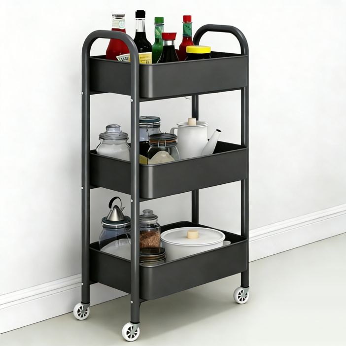 프란다스 이동식 튼튼한 다용도 수납 트롤리