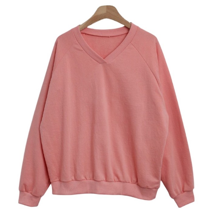 안다로미 절개 라벨브이넥 맨투맨