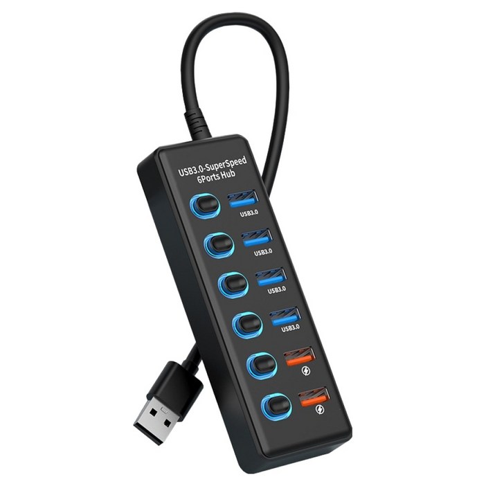라디온 USB 3.0 유전원 6포트 멀티허브 30cm RUH-642UC