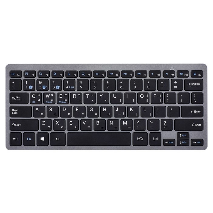 엑토 셀렉트 블루투스 무선 겸용 멀티페어링 텐키리스 키보드, 그레이, BTK07, 셀렉트 블루투스 무선 겸용 키보드 BTK07 그레이