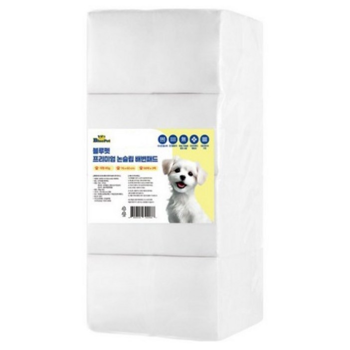 블루펫 프리미엄 논슬립 강아지 배변패드 무향 45g