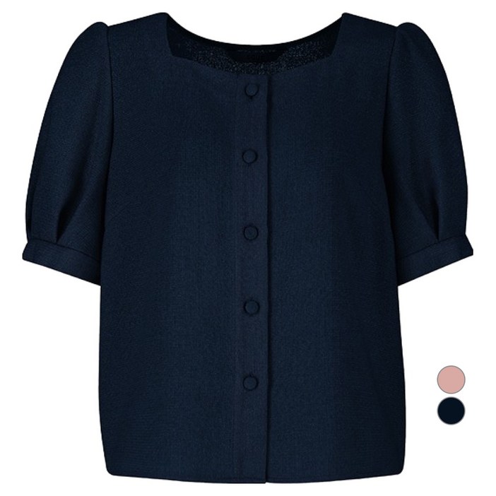 숲 여성용 스퀘어 넥 트위드 블라우스 SA5SSM2