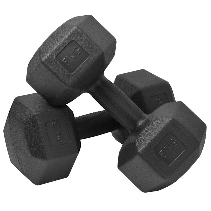 코멧 스포츠 육각 덤벨 아령 블랙, 5kg, 2개