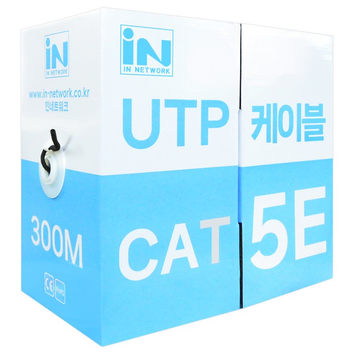 인네트워크 CAT.5E 제작용 박스형 랜케이블 IN5UTP300M, 블랙, 1개