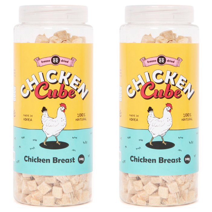 든든 고양이 큐브 동결 건조간식, 닭가슴살, 240g, 2개