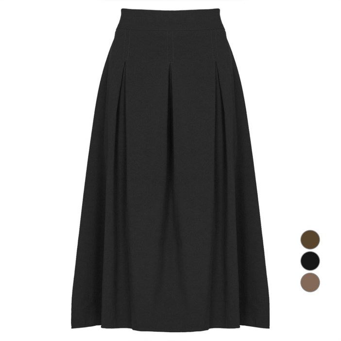 부루앤쥬디 여성용 핀턱 플리츠 미디 스커트 BORKSK503A