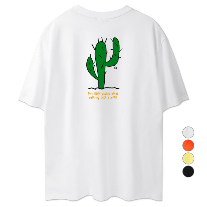 앨빈클로 남여공용 트리플 선인장 오버핏 반팔 티셔츠 AST3117